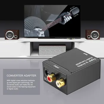 

Digital Optical Coaxial Toslink Signal to Analog Audio Converter Adapter RCA Digital To Analog Audio Converter Black