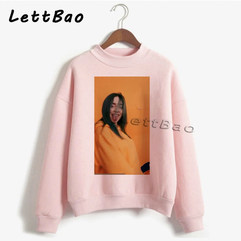 Billie Eilish Fans Готический эстетический белый розовый свитер уличная Polerones Mujer 2019 Harajuku женские толстовки с круглым вырезом в стиле панк