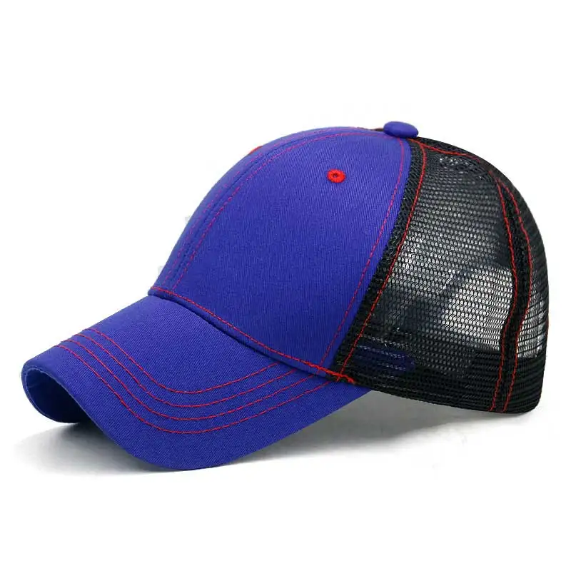 Royal blue Кепка мужская летняя кепка для бейсбола твердая Snapback кепка хип хоп дышащая сетчатая шляпа Женская Повседневная шляпа от солнца папа дропшиппинг - Цвет: Royal blue