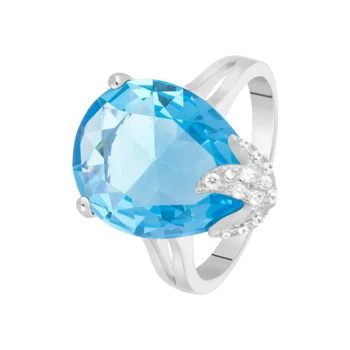 

Кольцо из серебра с ситаллом и фианитами R00341