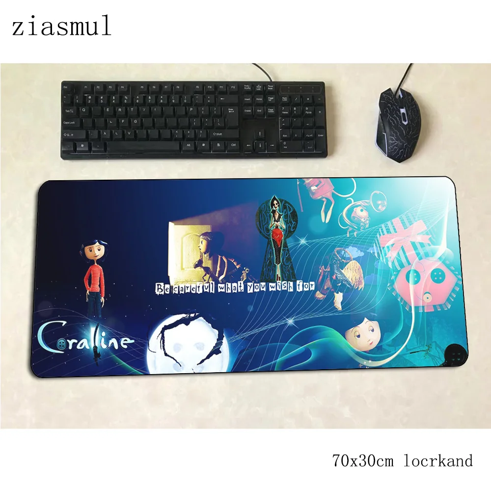 Coraline коврик для мыши, подарок, компьютерный коврик 700x300x3 мм, игровой коврик для мыши, большой, Новое поступление, гелевый коврик для мыши, клавиатуры, игры, ПК, геймерский стол