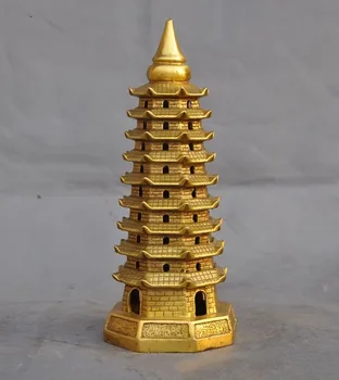 

christmas Tibet Buddhism Temple Brass Copper Temple Nine Floor Wenchang Tower Pagoda Stupa halloween