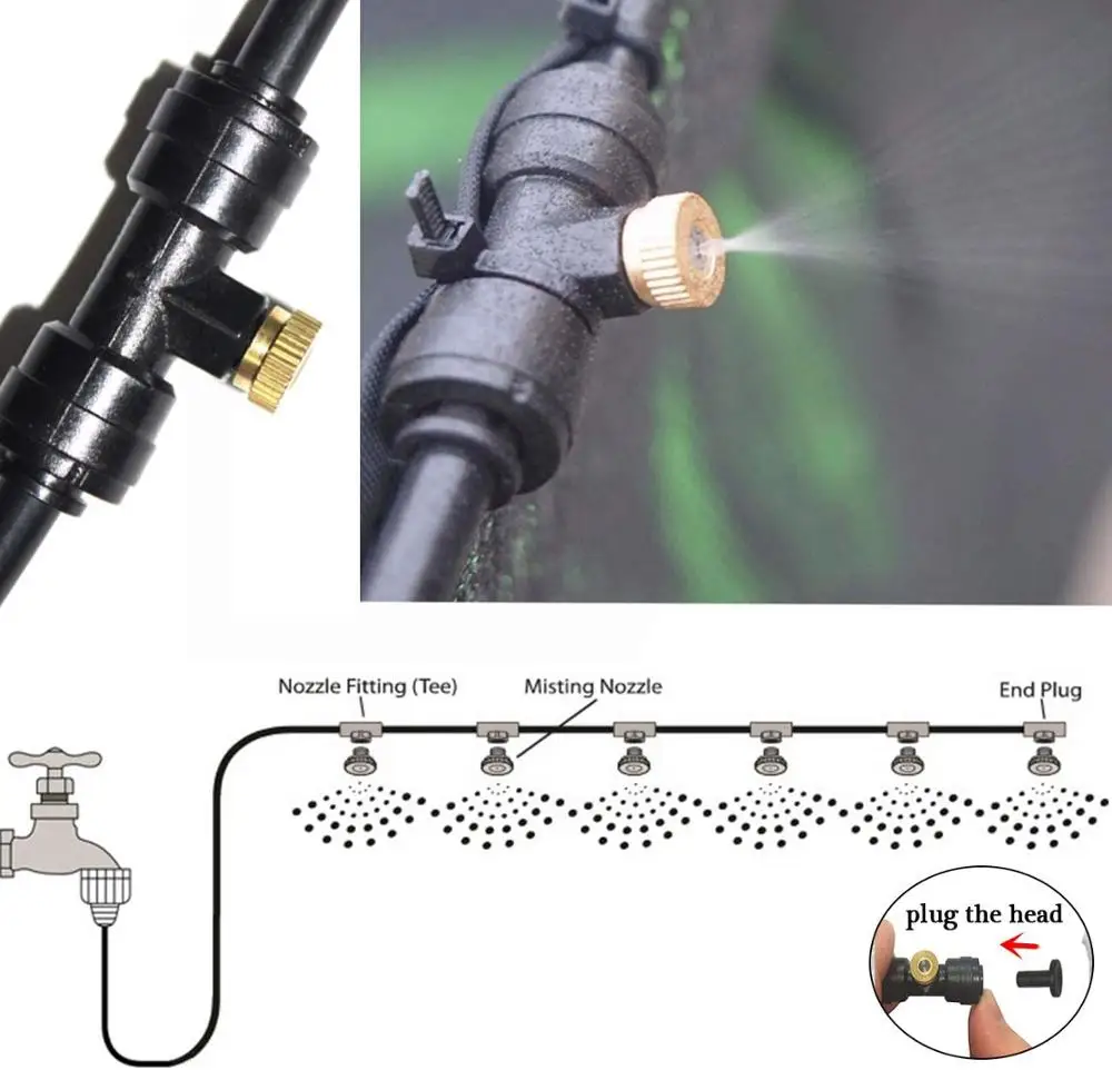 

Misting Nozzles Kit Fog Nozzles For Patio Misting System Outdoor Cooling System Garden Water Mister