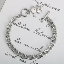 Модная титановая сталь OT Пряжка морозный Панк Полые пара мужчин и женщин браслет горячая распродажа