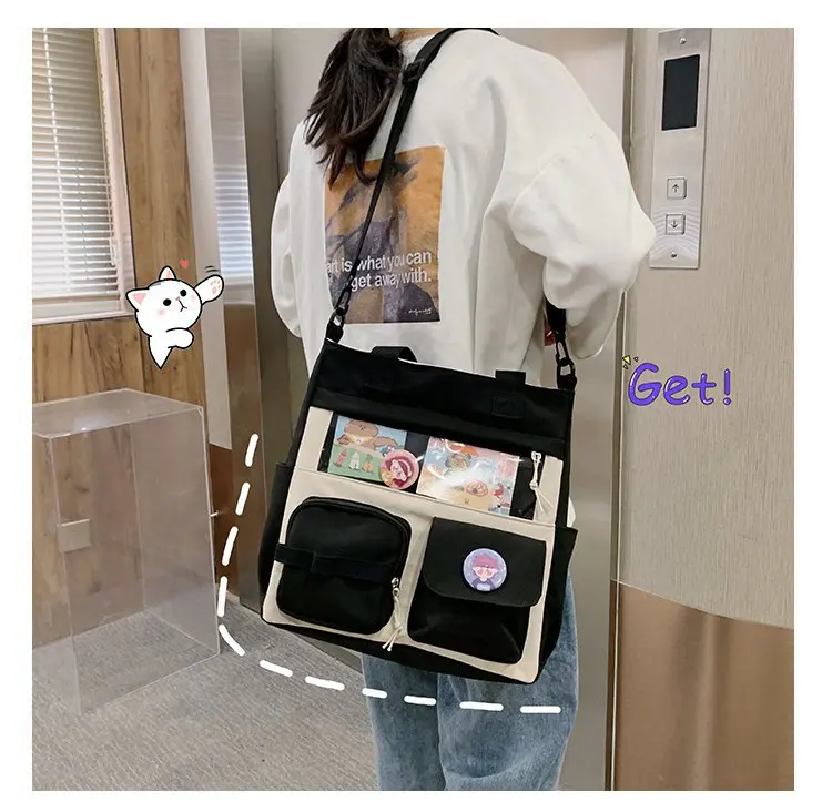 Cute Series Kawaii Bag Japanese for Girls Large Ita Bag Purse Student School Bag Girls Crossbody Bag Clear Pocket Shoulder Bag