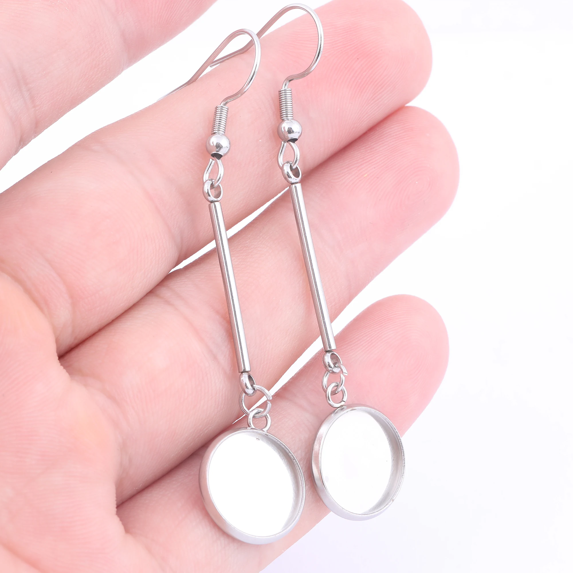 12mm Earring Blanks Ear Wire Hooks with Glass Cabochon Base Setting Earring  Cameo Bezel Trays for Jewelry Making Findings - AliExpress