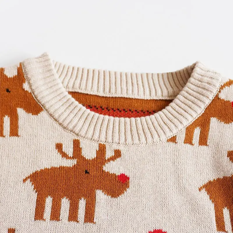 Babyinstar, рождественский двойной вязаный свитер с оленем свитер для маленьких мальчиков с помпонами Зимний Детский свитер Топы Для детей от 1 до 5 лет