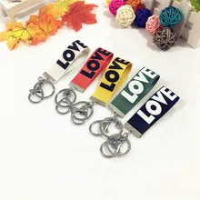 Новых продуктов буквами LOVE тканевый брелок для ключей подвеска в Корейском стиле Популярные небольшие подарки DIY Ювелирный ключ цепи