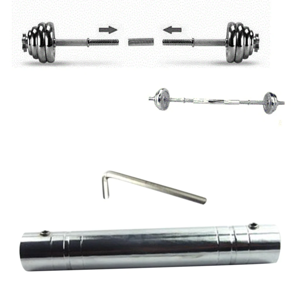 Dumbbell Connecting Bar 30cm Extender Barbells Building Joint Rod 2.5cm Dia.