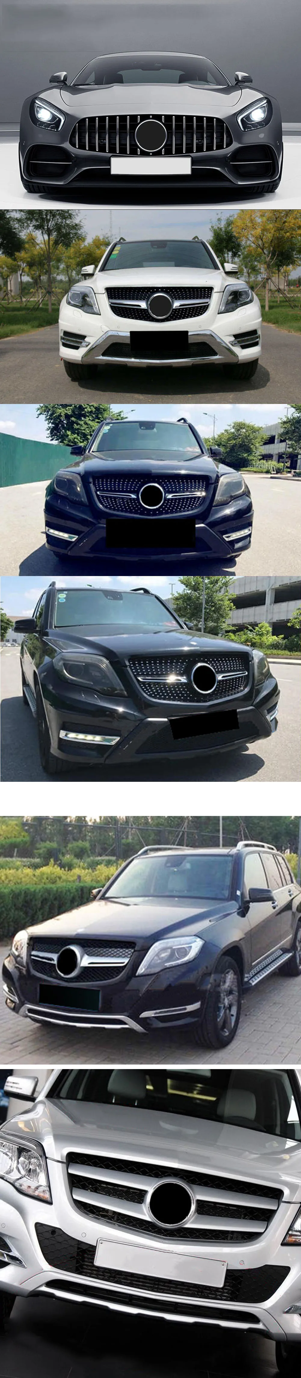 Передний гоночный бампер решетка верхней подтяжки лица гриль для Mercedes-Benz X204 GLK класс 2013 алмаз GTR