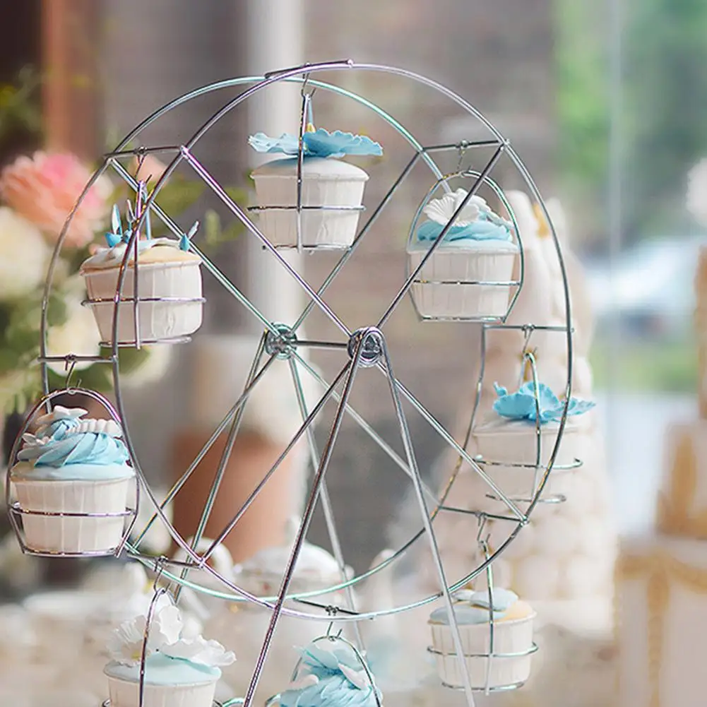 Metal Ferris Wheel Cupcake Holder Wedding Birthday Party Cake Stand Display Rack Hot !!!