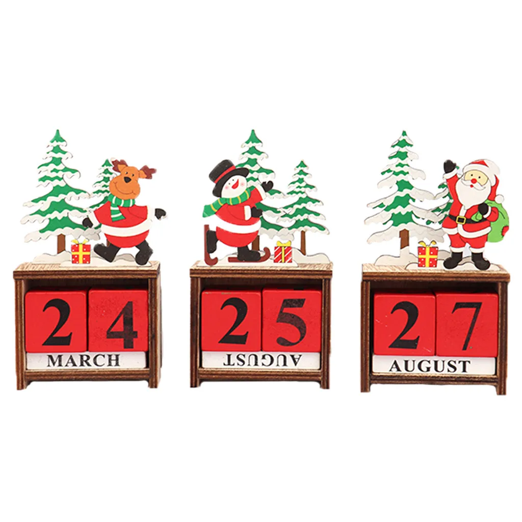 Christmas Decorations European Pastoral Craft Wooden Creative Ornaments Calendar Kalendarz Adwentowy Christmas Advent Calendar