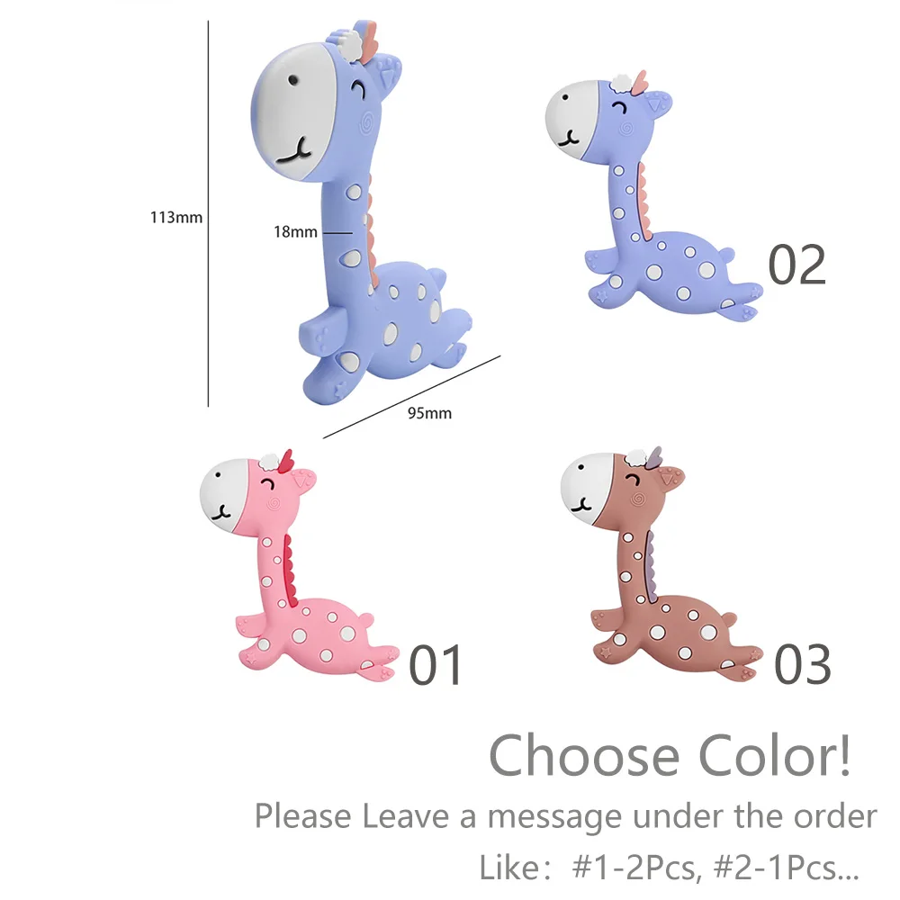 yyy985-choose Не содержит бисфенол, 10 шт., детский Прорезыватель с животными, сделай сам, Прорезыватель для зубов, ожерелье, соска для медсестры, подарок для еды, силиконовые грызуны, жираф, силиконовый Прорезыватель - Цвет: yyy985-choose
