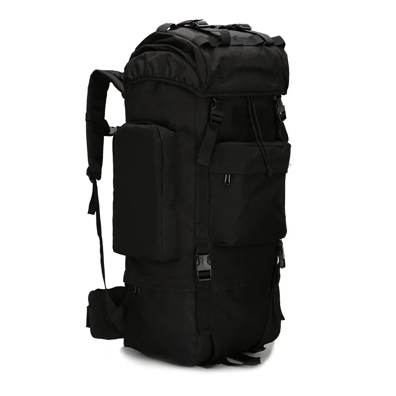 Black Открытый 65L Военный Рюкзак Molle Кемпинг Альпинизм тактическая сумка мужская большая емкость походные армейские туристические рюкзаки - Цвет: Black