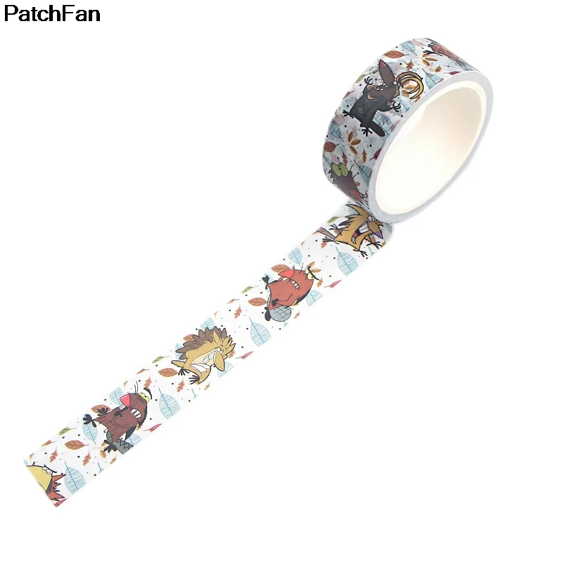 

Patchfan cartoon angry beaver DIY Scrapbooking Sticky Adhesive washi Paper Masking Tape Printed Patterns stickers decals A2379
