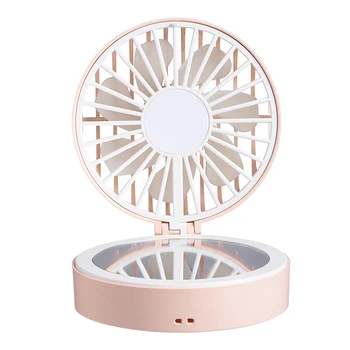 

USB Fans Girl Handheld Fan Fashion Versatility Makeup Mirror Fan Compact USB Charging Mini Fresh Style Desktop Fan for Home, Off