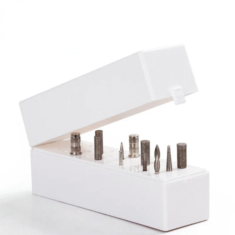 30 Holes Nail Art Drill Grinding Head Bit Holder Display Storage Box Bits Container Stand Rack |
