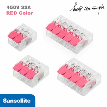 

30/50/100 Mini Fast Wire Connector Universal Wiring Cable Connector Push-in Conductor Terminal Block 221-412 221-413 221-414 221