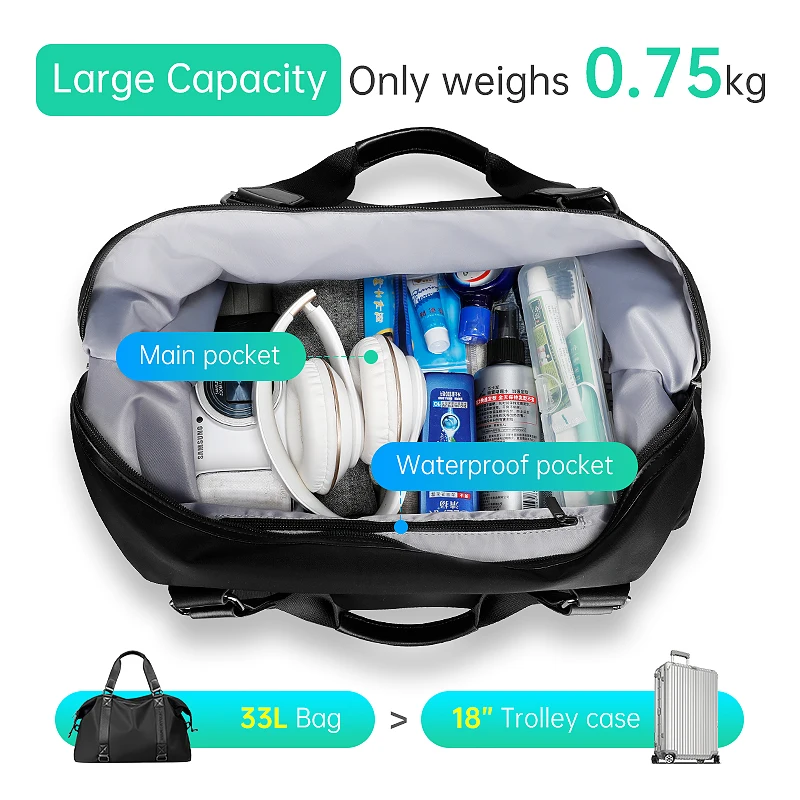 Mark Ryden 2021 Men Travel Bags Large Capacity Storage Bag Male Short Trip Handbag Bags Water-repellent Messenger Bag