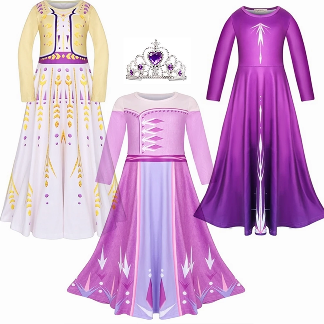 2020 Snow Queen 2 Girls Dresses Anna Elsa Princess Dress Children Banquet Costume Party Flower Girl Wedding | Детская одежда и