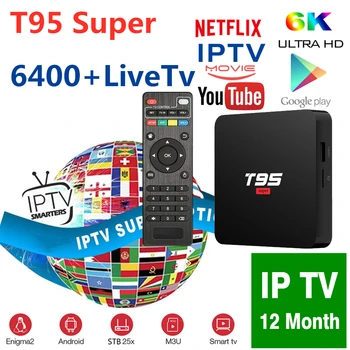 

T95 Super Android 10 Set Top Box 4K Ultra IPTV Sweden Poland Italy Spain Norway Turkey Greek Czech Croatia USA T95 Media Player