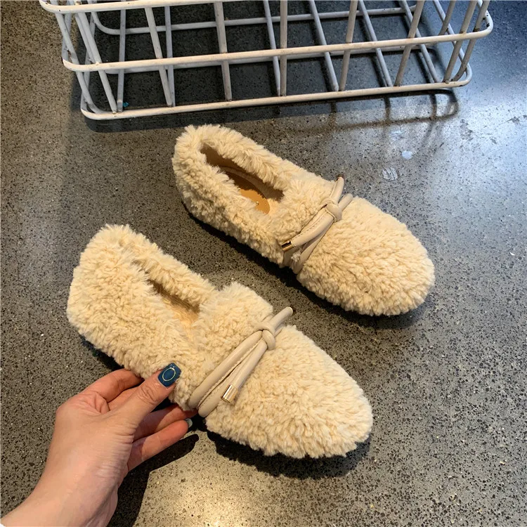 

Round Toe Shallow Mouth Moccasin Shoes Female Footwear Casual Sneaker Loafers Fur 2019 Fashion Women's Slip-on Moccasins Boat