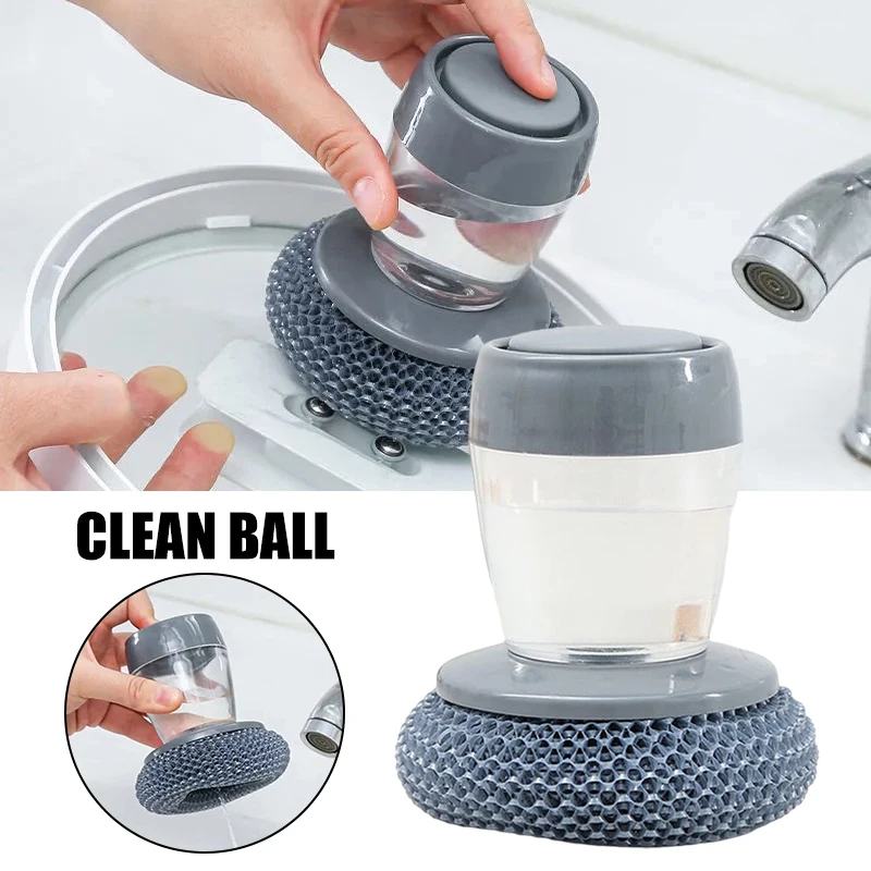 'The Best' Multifunctional Pressing Cleaning Brush Built-in Liquid Storage Tank Kitchen Dishwashing Pot | Дом и сад