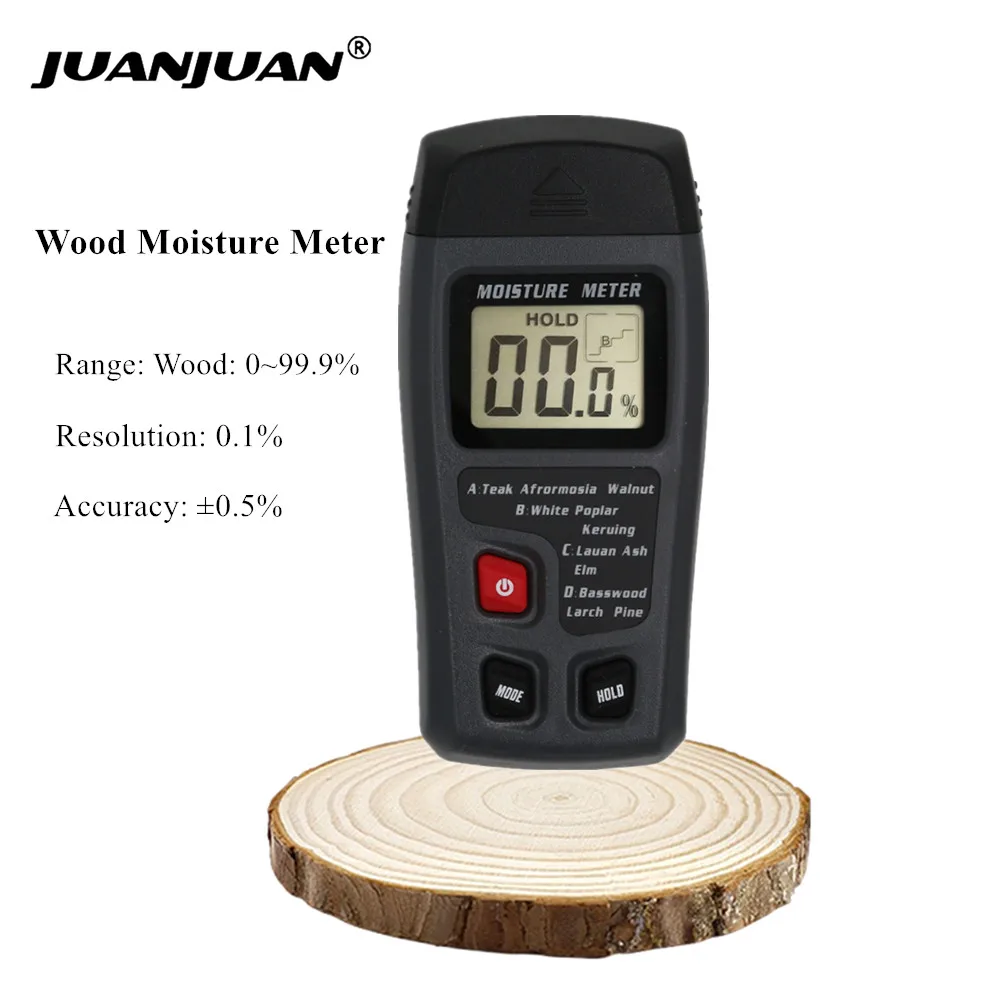 MT10 Digital Wood Moisture Meter 0-99.9% Humidity Tester Damp Detector