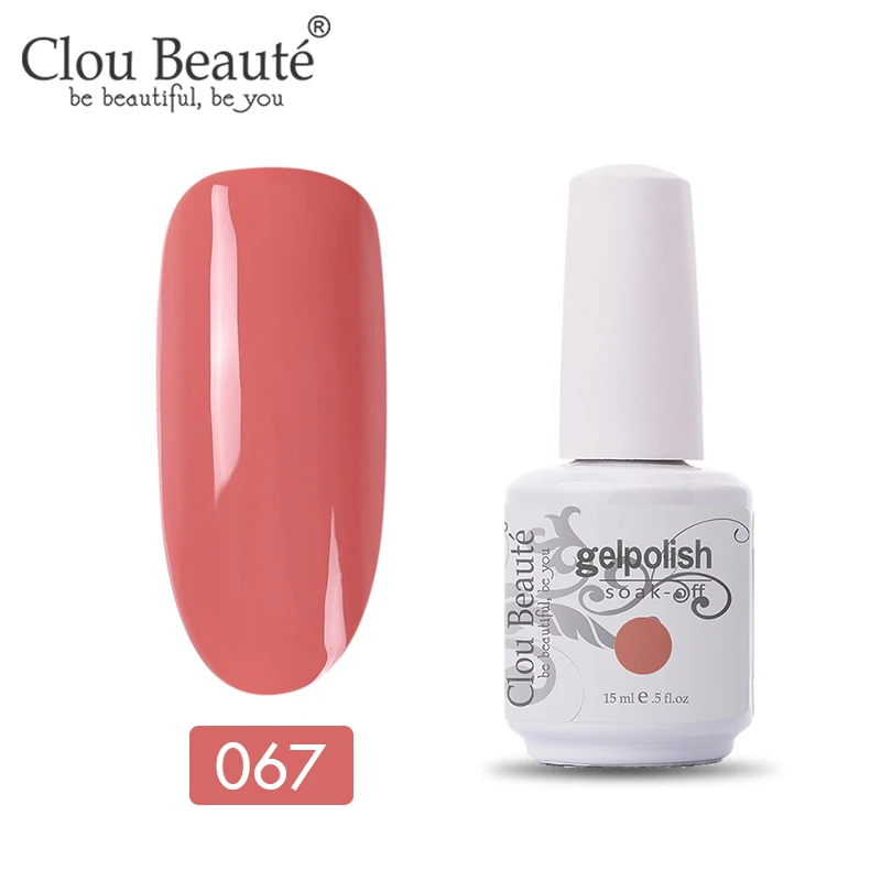 Гель-лак Clou Beaute Vernis, УФ-краска, сделай сам, лак для ногтей, гибридный, 15 мл, розовый, красный, фиолетовый цвета, УФ-яркий и блестящий Гель-лак - Цвет: 11067