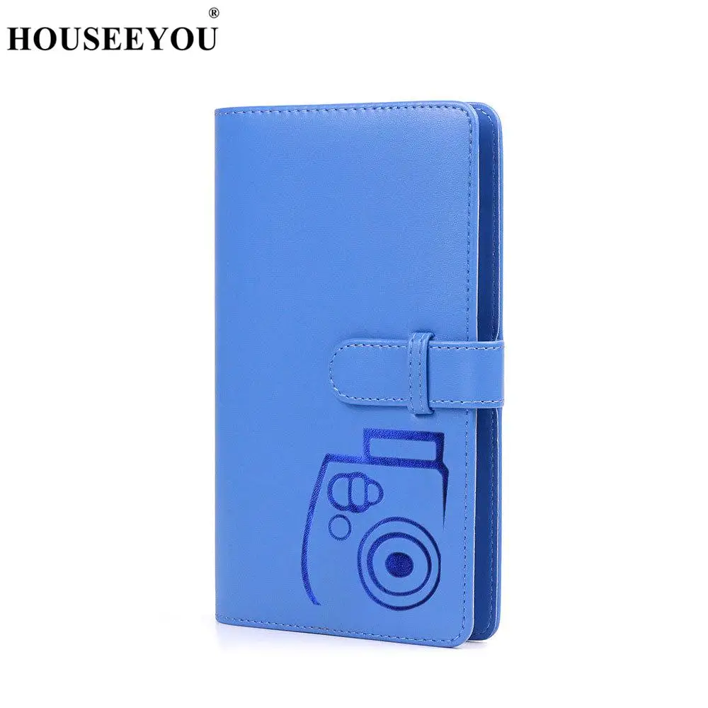 blue 96 карманы из искусственной кожи мгновенный чехол для фотографий в альбоме для ЖК-дисплея с подсветкой Fujifilm Instax Mini8/9/фотоаппаратов моментальной печати 7 s/7C/25/70 90 " мини-пленка Рождественский подарок на свадьбу - Цвет: blue