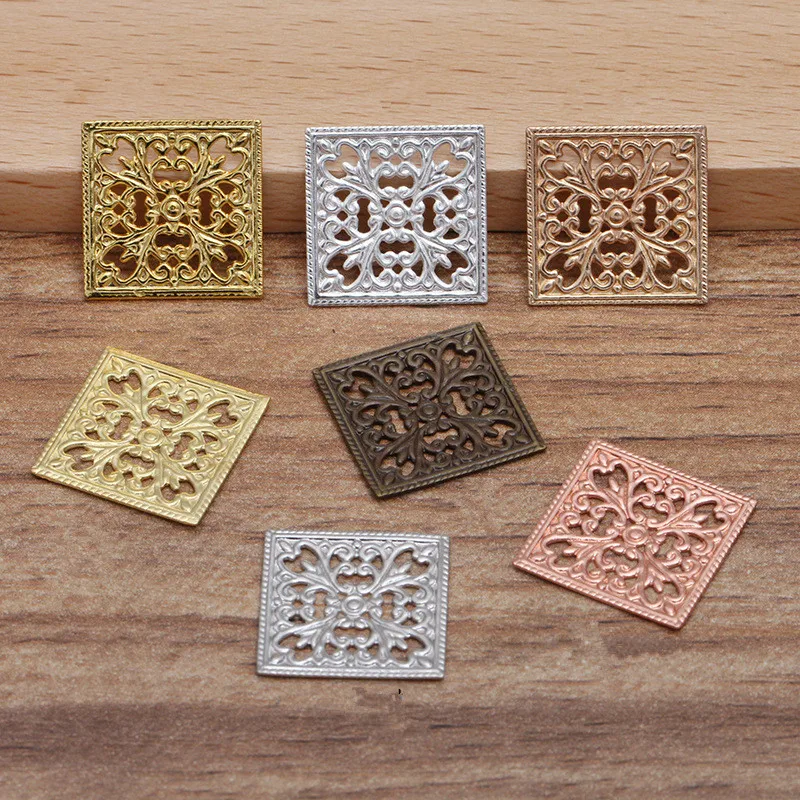 200-PCS-15mm-Metal-Brass-Filigree-Hollow-Square-Connector-Charms-Base-Setting-DIY-Handmade-Accessories-For