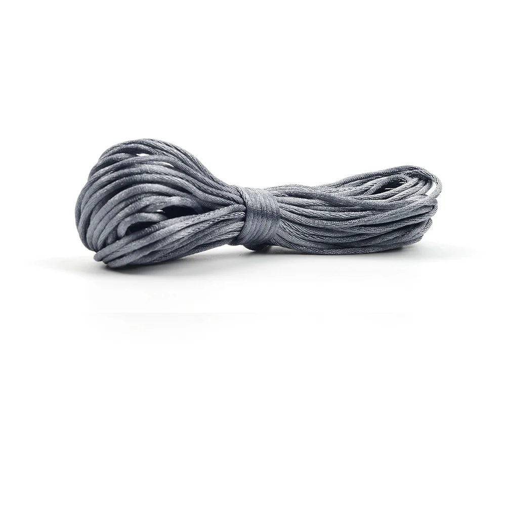 Dim gray LOFCA 50 м нейлоновый шнур для прорезывания зубов изготовление ожерелий с подвесками Сатиновые шнуры соска клипса цепь аксессуар веревка для прорезывания зубов игрушка сделай сам - Цвет: Dim gray