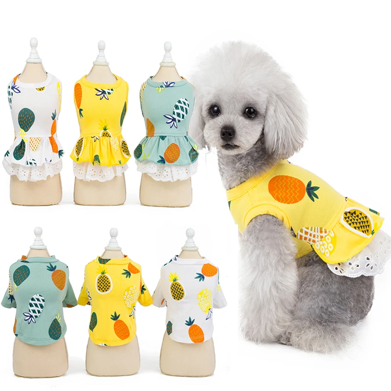 犬ドレス夏ペット服かわいいフルーツのための小中犬猫子犬ドレスペットベスト服ドロップシップ Dog Dresses Aliexpress