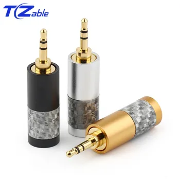 

6/20/100pcs 2.5 mm 3/32" Jack 3 Poles Stereo Headphone Plug Connector Carbon Fiber For Earphone Upgrade Cable Black Silver Gold