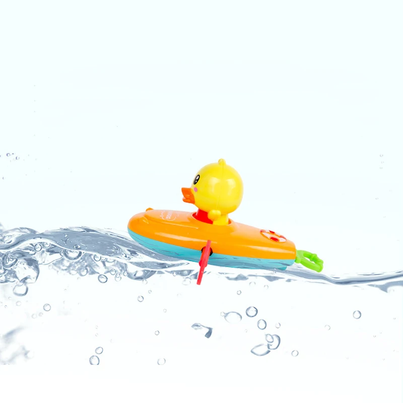 Baby Bath Toys Pull back Rowing Boat Little Yellow Duck Water Kids Water Toys Fun Cute Children Summer Bathroom Bathing Toys