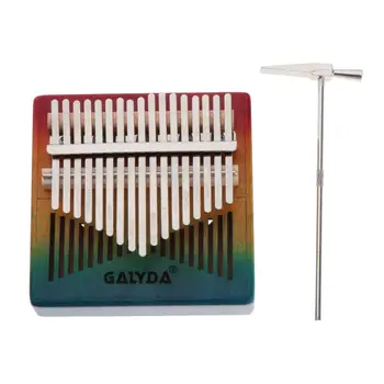 

17 Keys Kalimba Mahogany Wooden Rainbow Thumb Piano Mbira Keyboard Instrument Tool Set Kit Gift for Adults Kids Music Lover