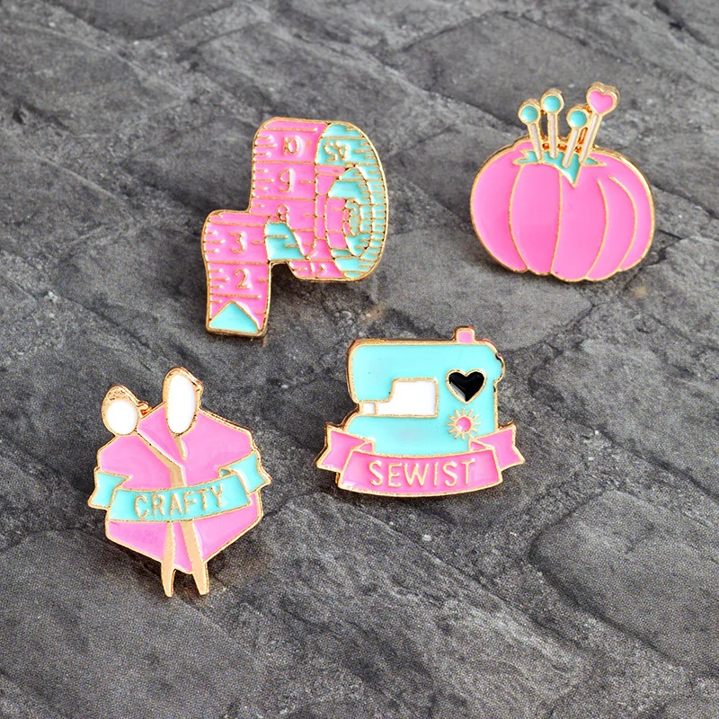 Новая Милая эмалированная Паша 4 шт./компл. розовая швейная машина лента