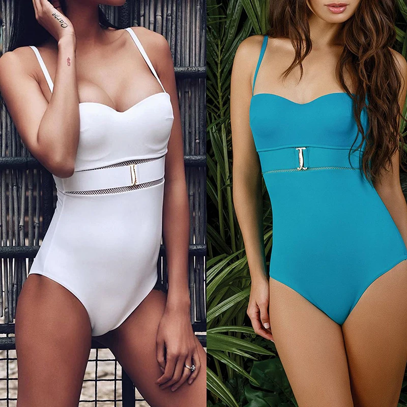 

Swimsuit Women One Piece Swimming Suit For Women Bathing Suit 2020 New Solid Push Up 1 Piece Swim Suit Sports Beachwear Swimsuit