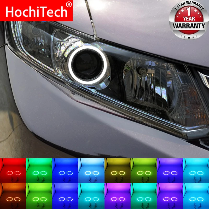 Разноцветные светодиодные RGB глаза ангела гало кольцевой глаз DRL РЧ пульт