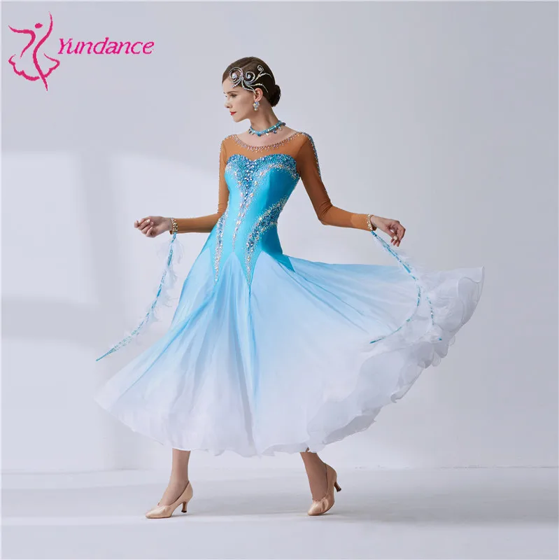 Girl dance costume B-19435 Black Lace Sexy Women Ballroom Dance Dress Long Sleeve Waltz Tango Dance Competition Performance Clothes