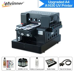 Jetvinner – imprimante UV A4 avec support de bouteille, ensemble d'encre A1630, Machine d'impression plein Format pour étui de téléphone, bouteille en bois acrylique 