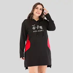 UIDEAZONE, 5XL, плюс, большие размеры, свитшоты для женщин, весна, осень, зима, 2018, женская, тонкая, стежка, повседневная, свободная, с капюшоном