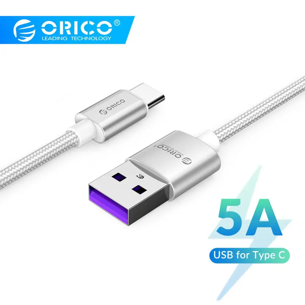 Orico 5А usb type-C кабель для huawei mate 20 10 Pro P30 P20 Мобильный телефон USBC Быстрая зарядка USB-C Быстрая зарядка кабель для Xiaomi