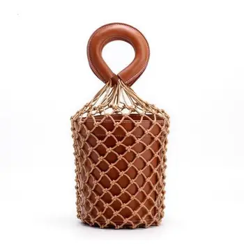 

straw leather handbag for dropshipping