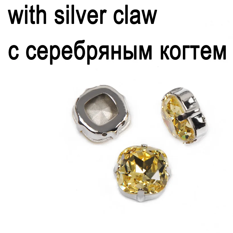 Stone With silver 4470 Подушка огранка Jonquil Стразы каменные грани точка пришить стразы украшения для самодельного изготовления ювелирных изделий одежды - Цвет: Stone With silver