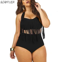 2020 летний комплект бикини для женщин с кисточками сексуальный топ с бретелькой через шею пуш-ап бикини большого размера купальники размера ...(China)