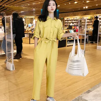 

Spring 2020 Jumpsuits Romper Women High Fashion Button Jumpsuit Female Casual Overalls