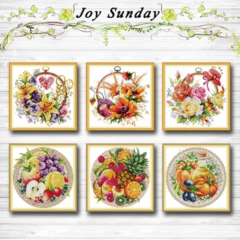 

Flower Basket Fruit Disc decor painting 14CT 11CT counted cross stitch kits embroidery sets Needlework Sets Home Decor