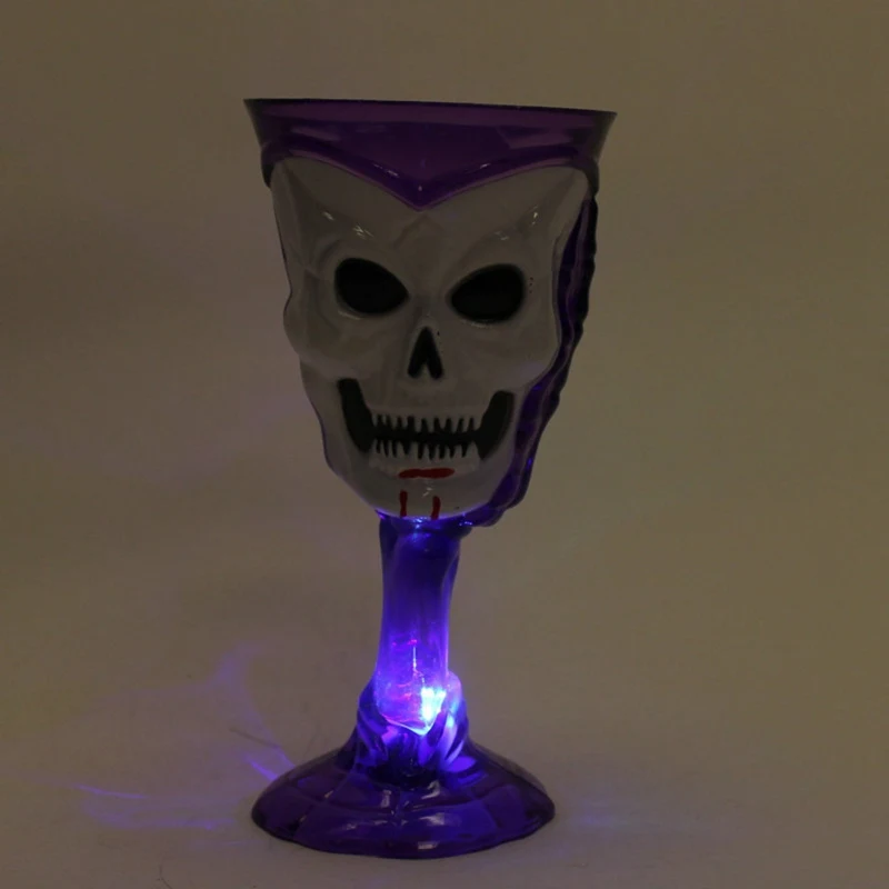 

Halloween Plastic UV Festival Cup Bright Spooky Party Wine Glass Skeleton Skull Scary Claw (random Color)