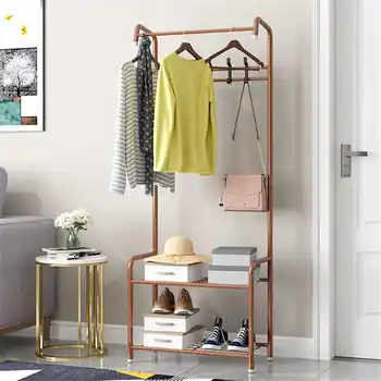 

Coat Rack Hangers Floor Standing Iron Clothes Hanging Storage Shelf Clothes Hanger Racks Wardrobe Clothes Rack Bedroom Furniture